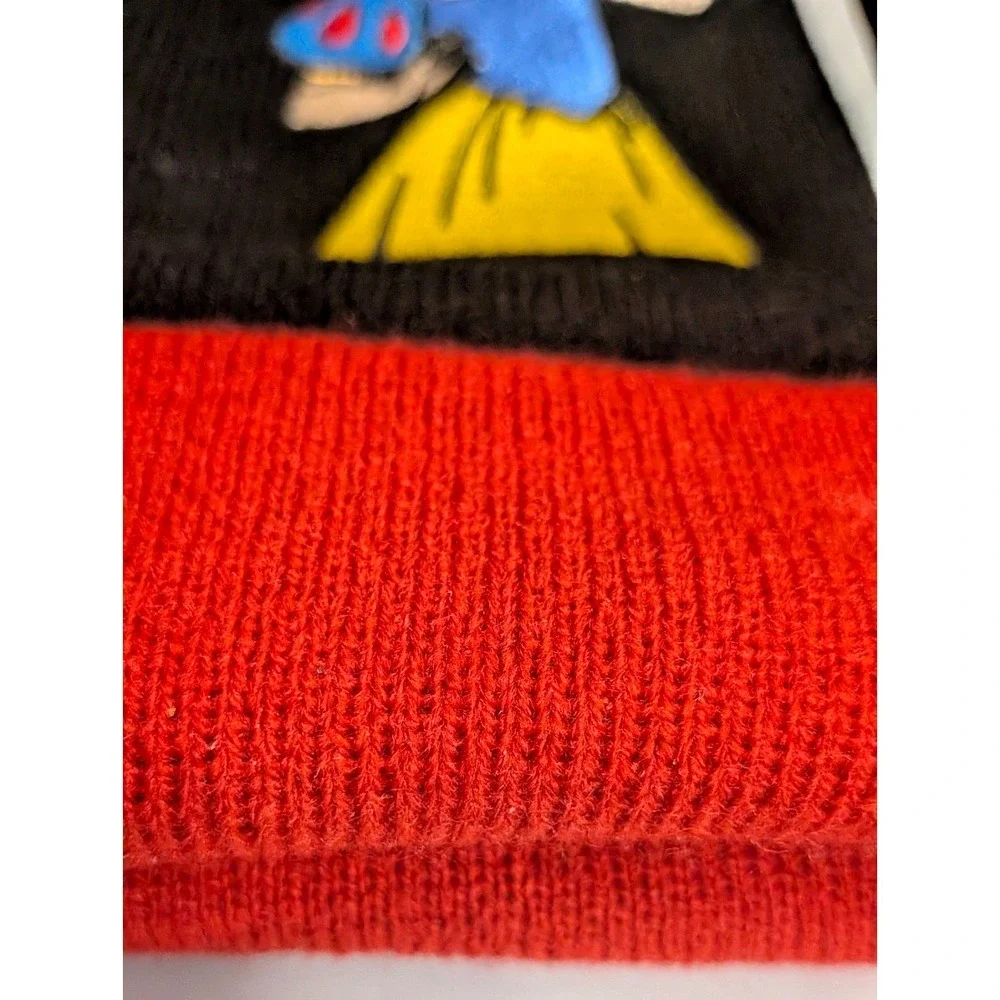 Disney Princess Snow White Hat Beanie Cuffed Knit Black‎ Embroidered Winter